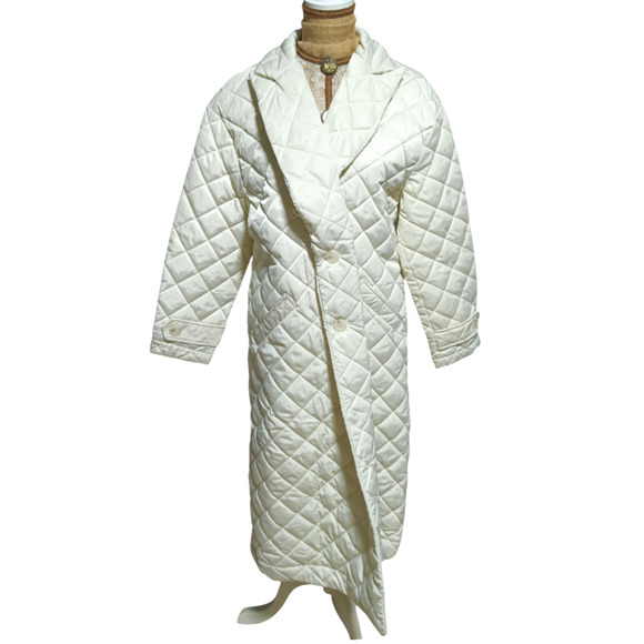 NWT Rebecca Minkoff Double Breasted White Quilted Trench Coat RM-232 S - Picture 1 of 5